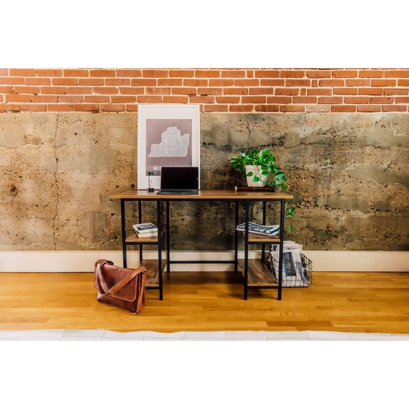 4 Shelf Camden Computer Desk Classic Oak - OneSpace