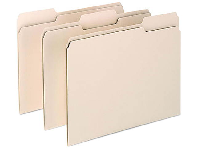 Pendaflex 62699 Archival Pressboard File Folders, 1/3 Cut Top Tab, Letter, Manila, 100/Box
