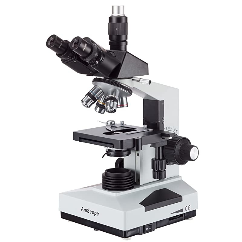 T490B Compound Trinocular Microscope, 40X-2000X Magnification, Halogen Light, Abbe Condenser, 2-Layer Mechanical Stage, High-Resolution Optics, Awarded No. 6 Among The Top 10 Microscopes 2016