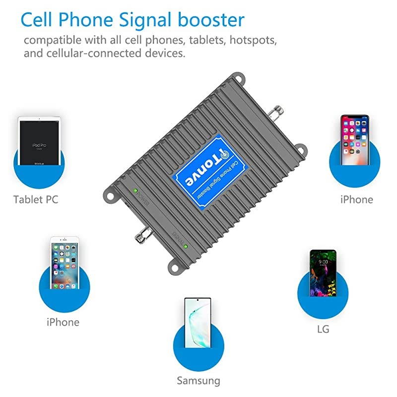 Cell Phone Signal Booster Amplifier for Home 4G LTE Cell Signal Booster Mobile Signal Repeater 700Mhz FDD Band13, Boosts 4G LTE Data&Voice, Covers 2000 sq ft Support Multiple Devices