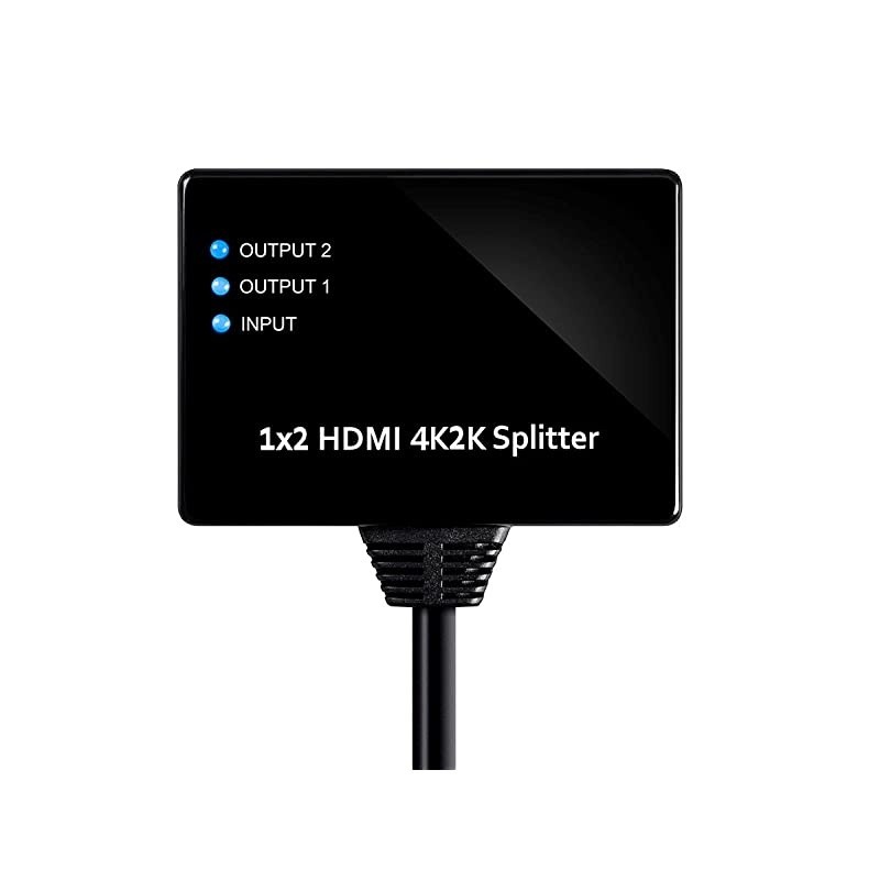 Blackbird 4K 1x2 HDMI Pigtail Splitter -Black | 4K @ 30Hz, HDCP Compliant, Gold Plated Connectors, and 10.2Gbps Bandwidth