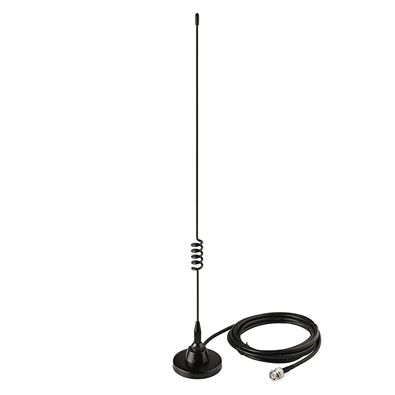 HF VHF UHF Ham Radio Amateur Radio Mobile Radio Scanner Antenna Police Scanner Antenna Magnetic Base BNC Male Antenna Compatible with Uniden Bearcat Whistler Radio Shack Police Radio Scanner