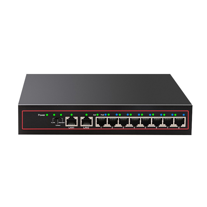 10 Port Ethernet Switch POE Network Switch Ethernet Splitter 10/100Mbps Desktop for CCTV IP POE Camera Wireless AP Traffic Optimization