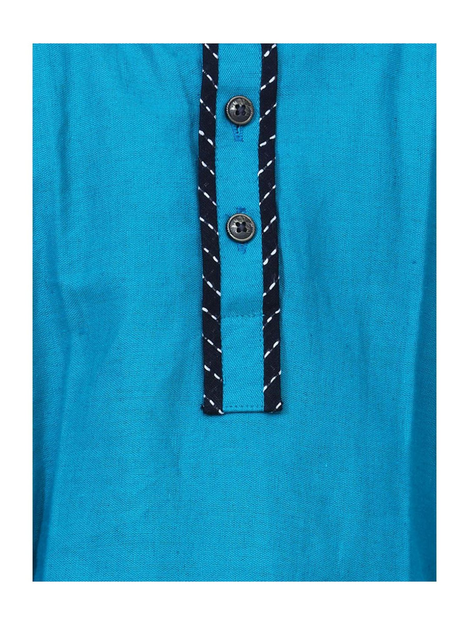 BownBee Kids Teal Blue Regular Fit Kurta & Pajamas