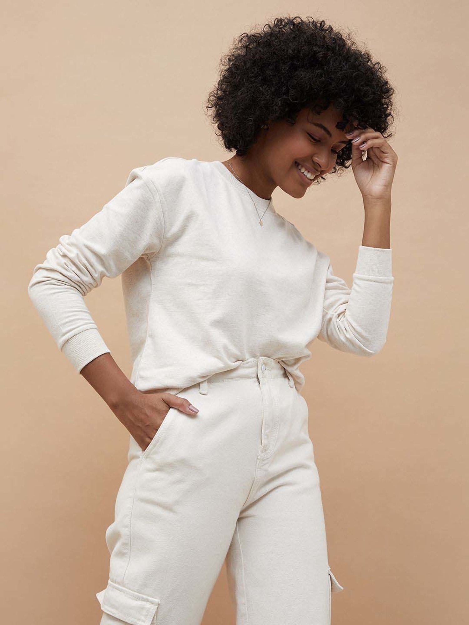 Fame Forever by Lifestyle Off White Cotton Regular Fit Top