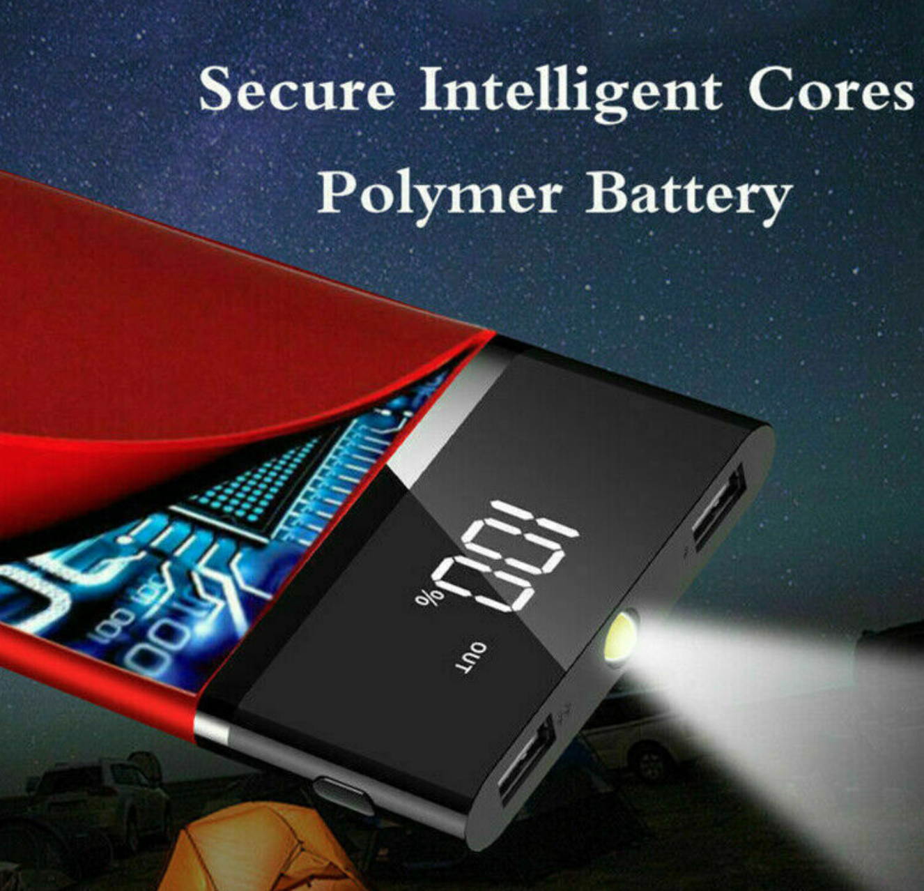 Ultra-thin Portable External Battery Huge Capacity Power Bank 900000mAh Charger