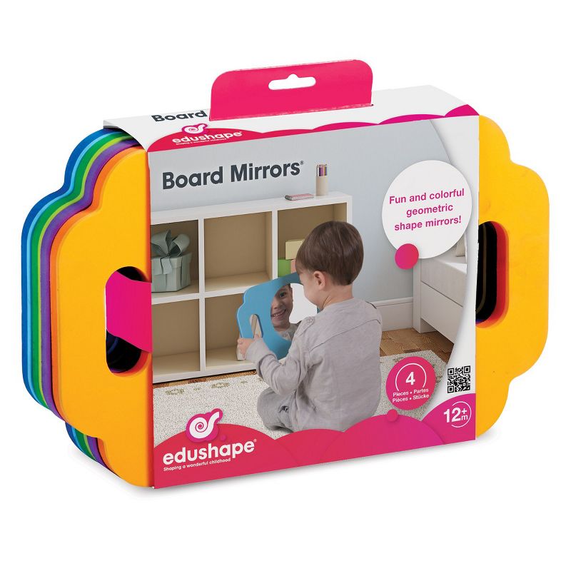 Edushape Infant and Toddler Easy Grasp Shape Mirrors - Set of 4