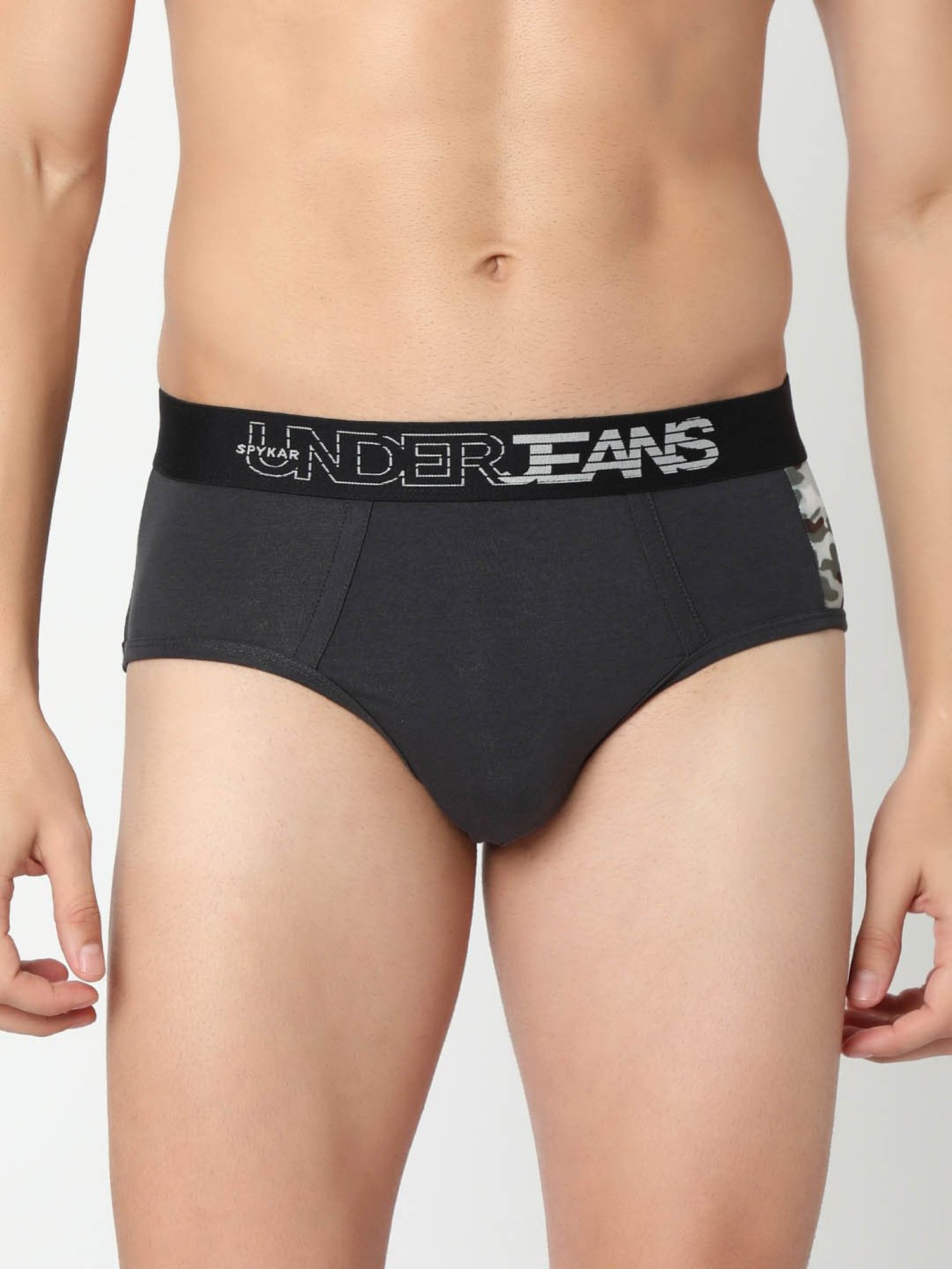 Underjeans By Spykar Multi Regular Fit Printed Briefs - Pak of 2