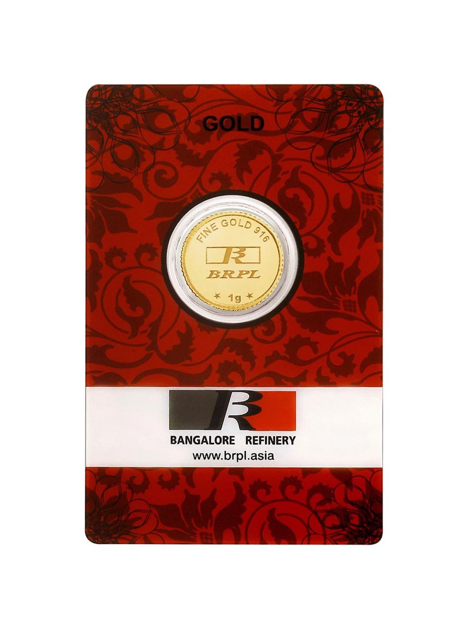 Bangalore Refinery 22k (916) 1gm Gold Coin