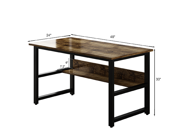 Computer Desk Home Office Desk Gaming Desk Large A Multi- Purpose in One Design Computer Desk Corner Writing Simple Style PC Wood and Metal Desk Workstation,Wood Color,GT49