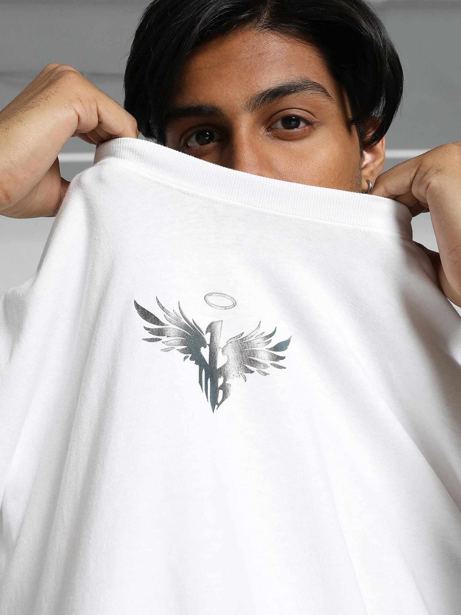 Puma Melo Alwayz On White Regular Fit Oversized Basketball T-Shirt