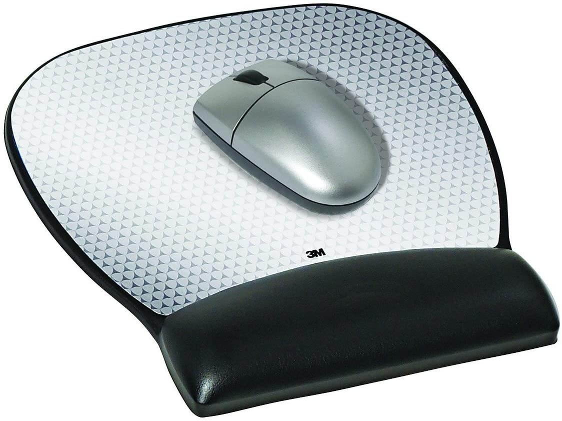 3M Precise Mouse Pad with Gel Wrist Rest, Soothing Gel Comfort with Durable, Easy to Clean Leatherette Cover, Optical Mouse Performance and Battery Saving Design, 9.2" x 8.7", Black (MW310LE)