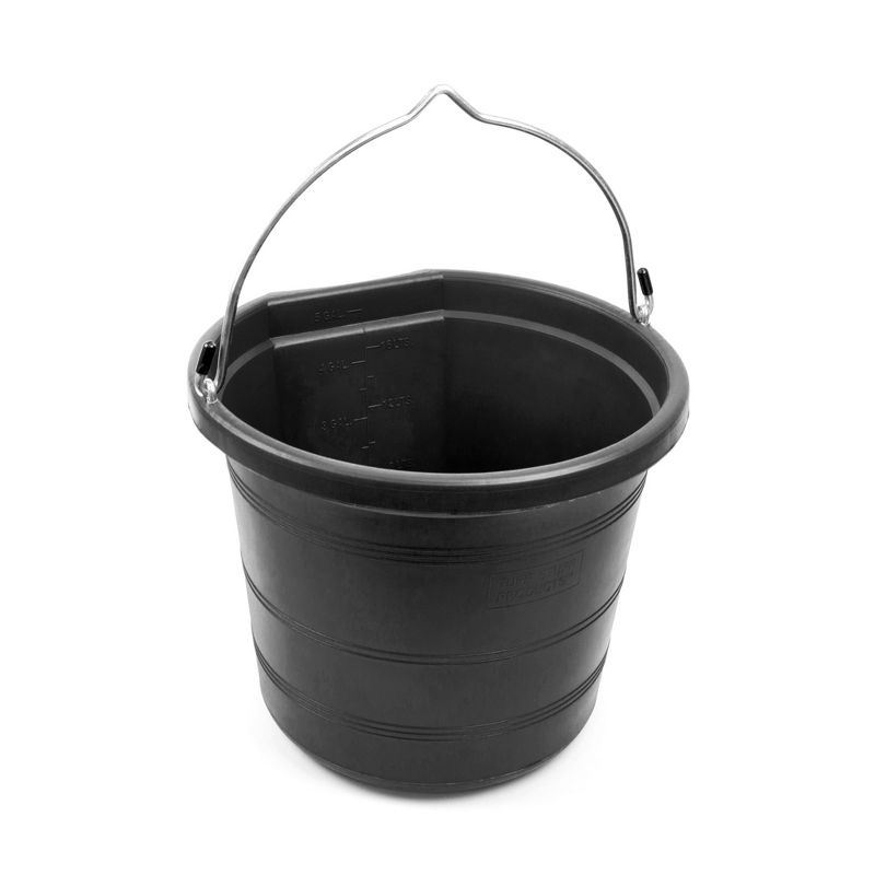 Tuff Stuff Products KMC-FB100 5 Gallon Flatback Impact Resistant Bucket, Black