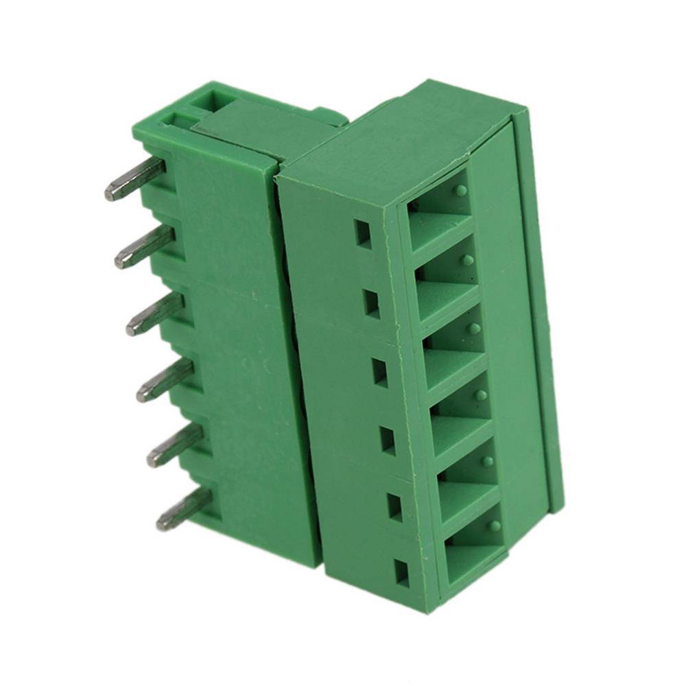 10pcs 5.08mm Right Angle Straight 6 pin Screw Terminal Block Connector Pluggable