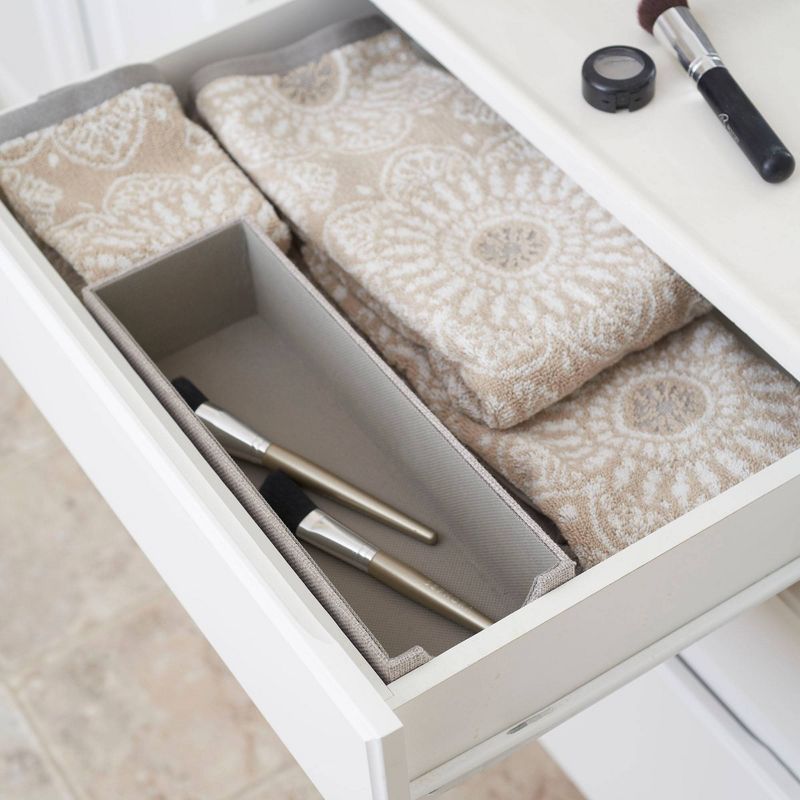 Household Essentials Narrow Hard-Sided Drawer Organizer Silver