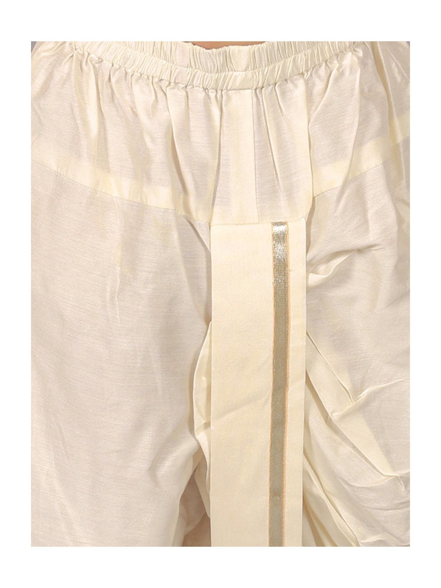 Lil Drama Kids Pink & White Printed Full Sleeves Kurta with Dhoti