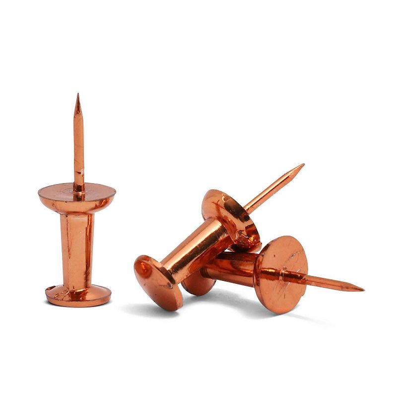 Paper Junkie 126-Piece Diamond Metallic Rose Gold Paper Clips, Push Pins, Binder Clips Set with Box