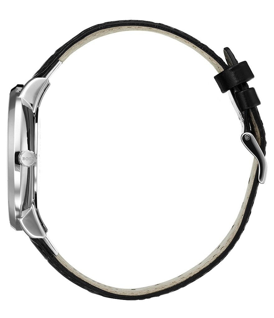 Hugo Boss William Black Croco Leather Multifunction Watch