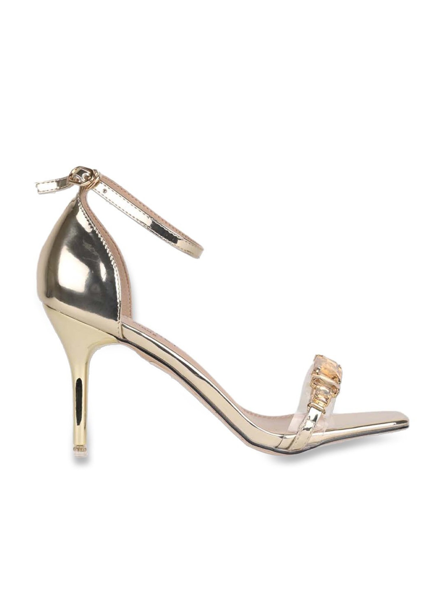 Ronnie Grey Women's Golden Ankle Strap Stilettos