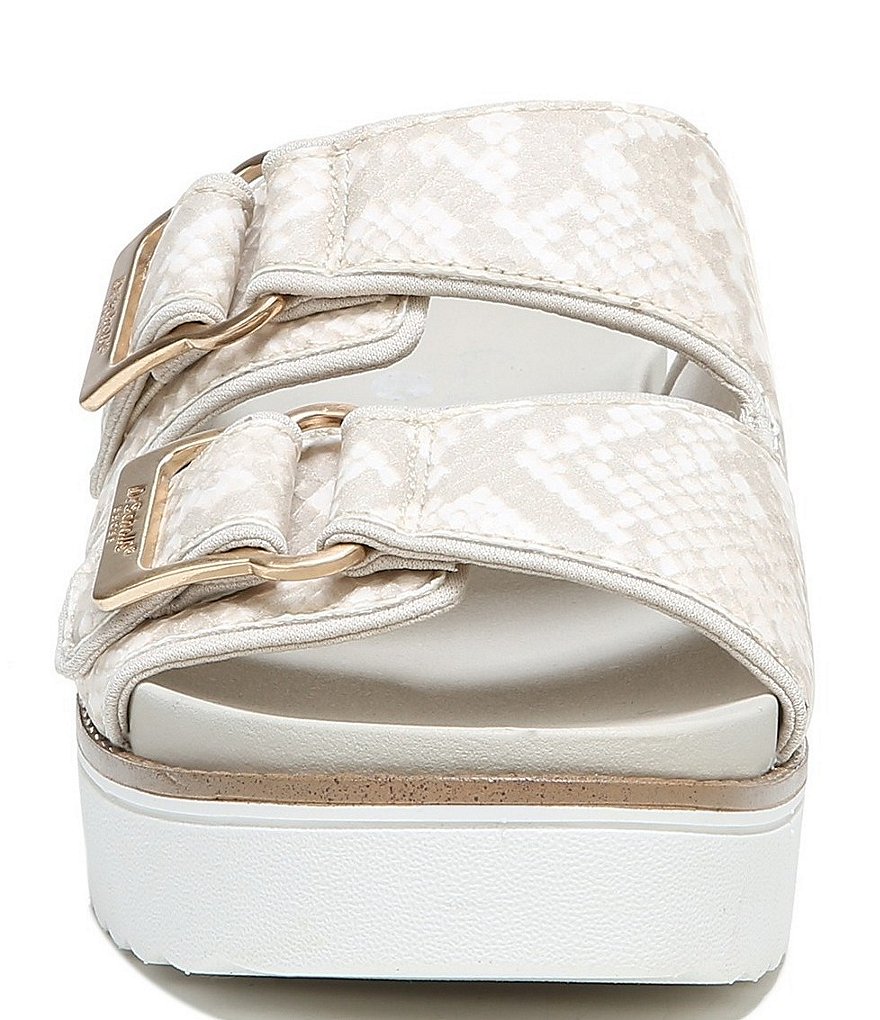 Original Collection by Dr. Scholl's Mega Snake Print Leather Platform Slide Sandals