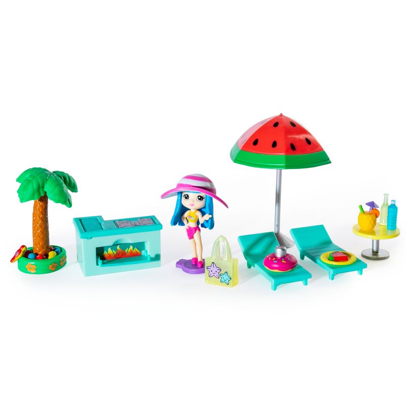 Party Popteenies Summer Pop Party Pool Time Set with Exclusive Collectible Dolls Party Accessories and Confetti