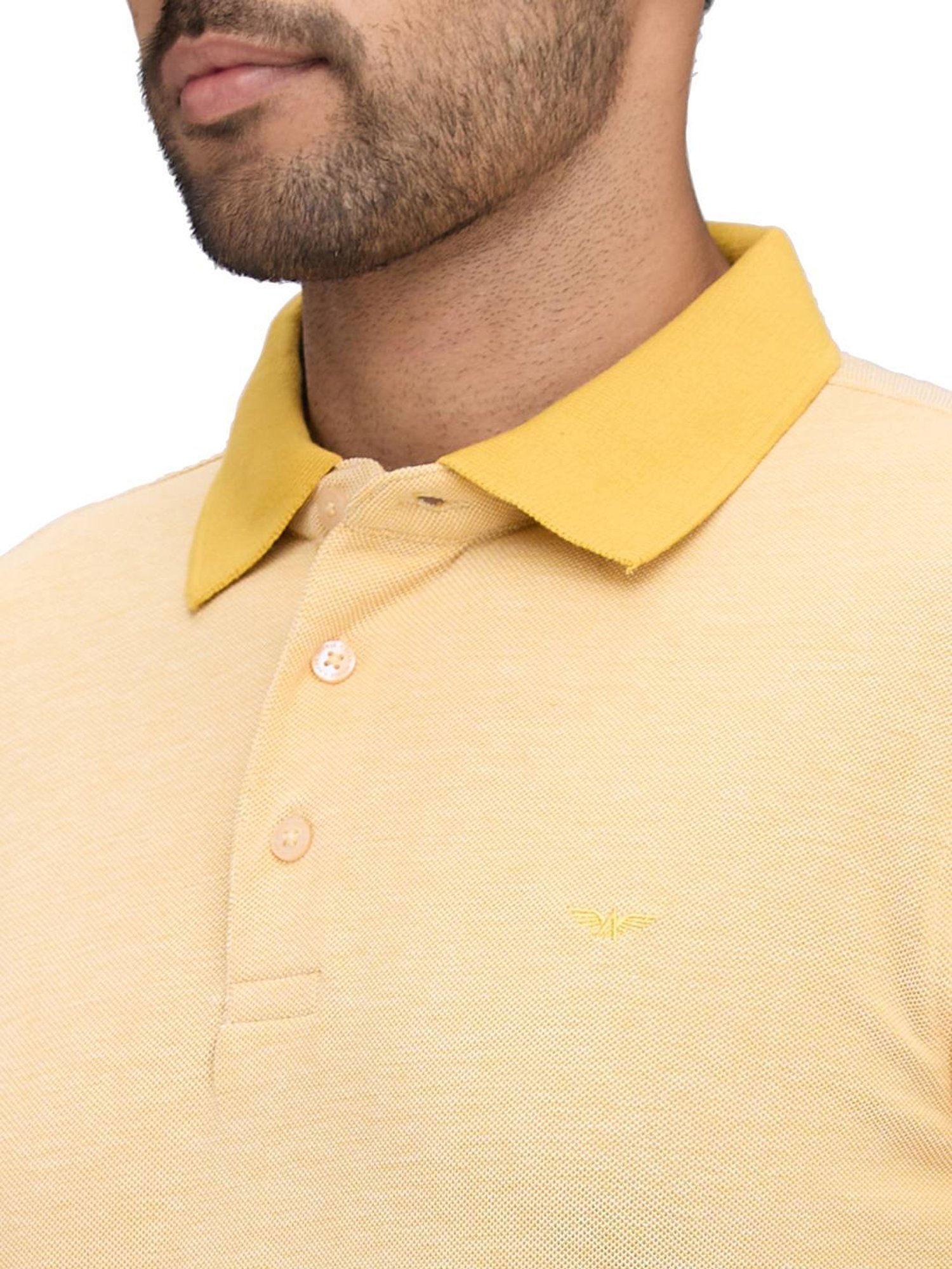 Park Avenue Yellow Slim Fit Polo T-Shirt