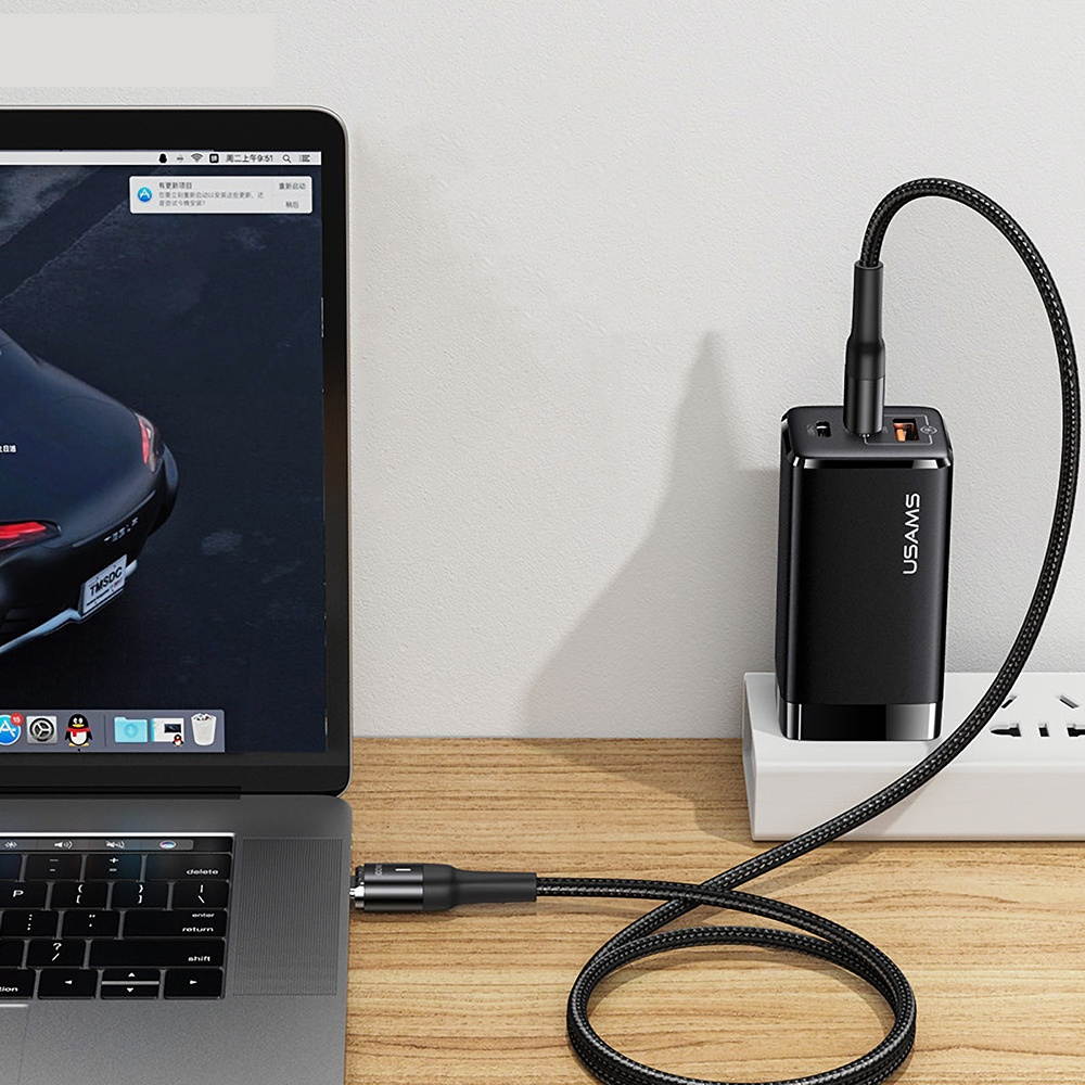 U58 Type-C to Type-C Magnetic Data Cable 100W PD Fast Charging Connection Cable 480Mbps Connector US-SJ466-Cable + Magnetic suction head