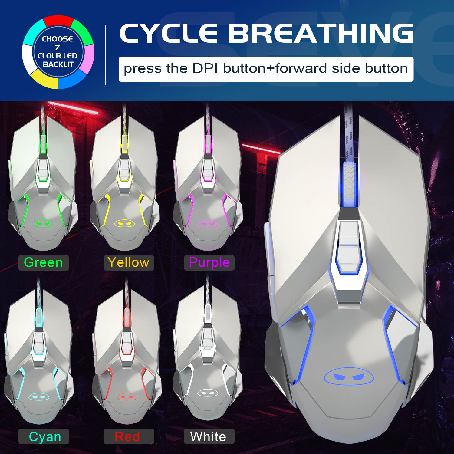 Mechanical Gaming Keyboard and Mouse Combo, MageGee MK-Storm 104 Keys Rainbow Backlit Keyboards, Black Switches, 7 Button Mouse Wired for PC Gamer Computer Laptop