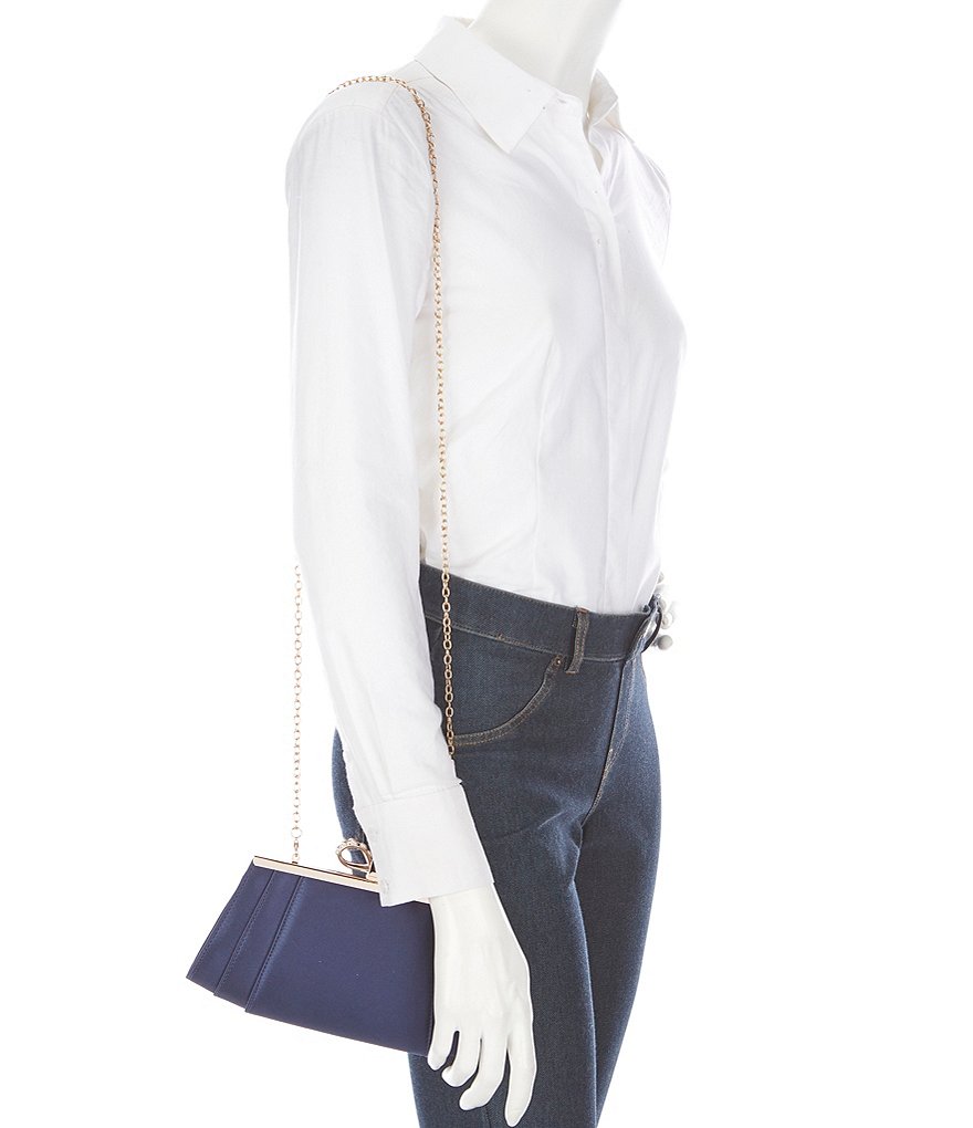 Kate Landry Pearl Top Bow Frame Clutch Bag