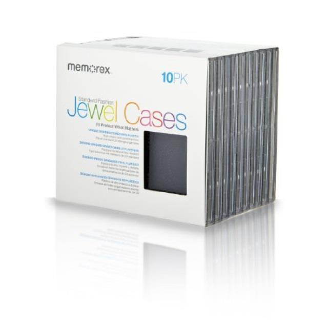 Memorex Standard CD Jewel Case, 10mm, 10/PK, Clear