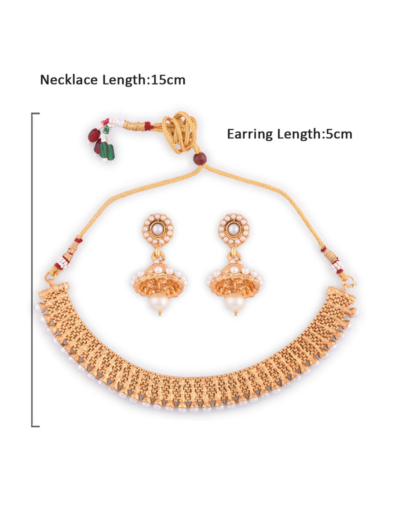 Fida Ethnic South Indian Antique White Jewellery Set