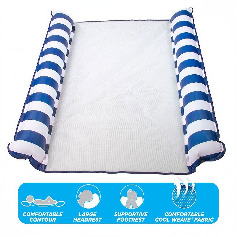 Aqua Leisure Catalina Hammock Inflatable 2 Person Swimming Pool Beach Water Float, Blue