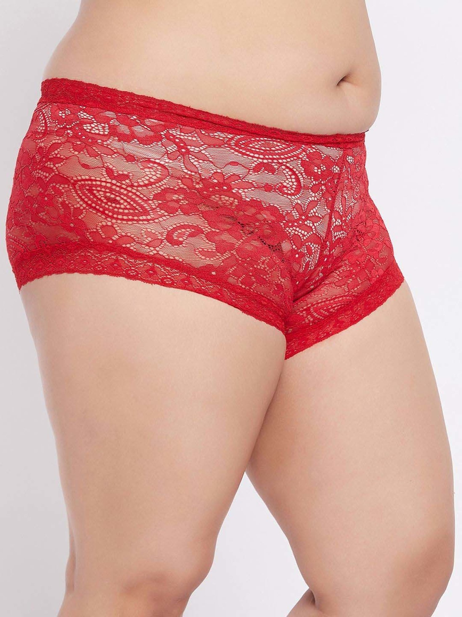 Secrets By ZeroKaata Red Lace Work Hipster Panty