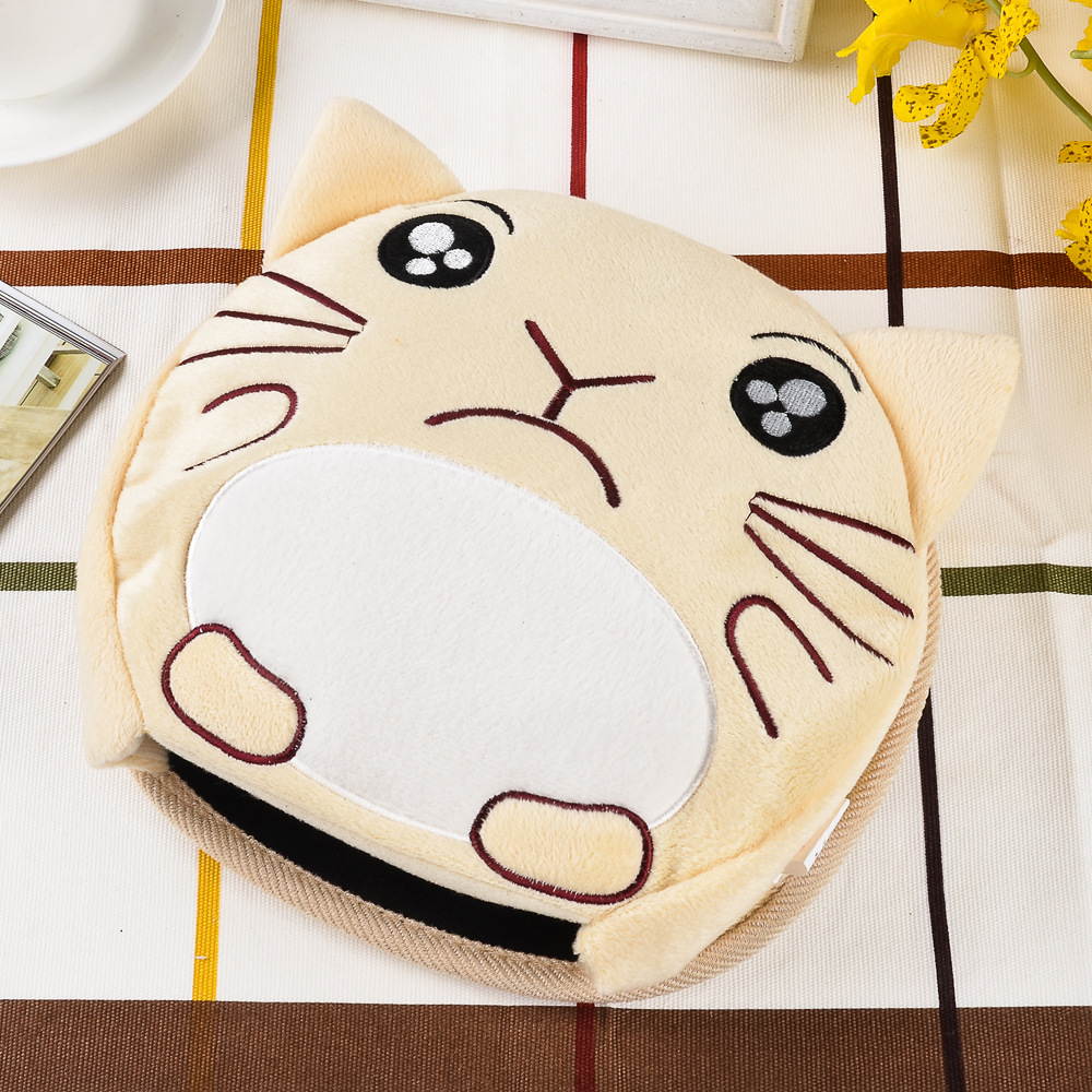 Winter Warm Mouse Pad Thick Cartoon Plush Hand Warmer Heated Mouse Mat USB Port with Wristguard