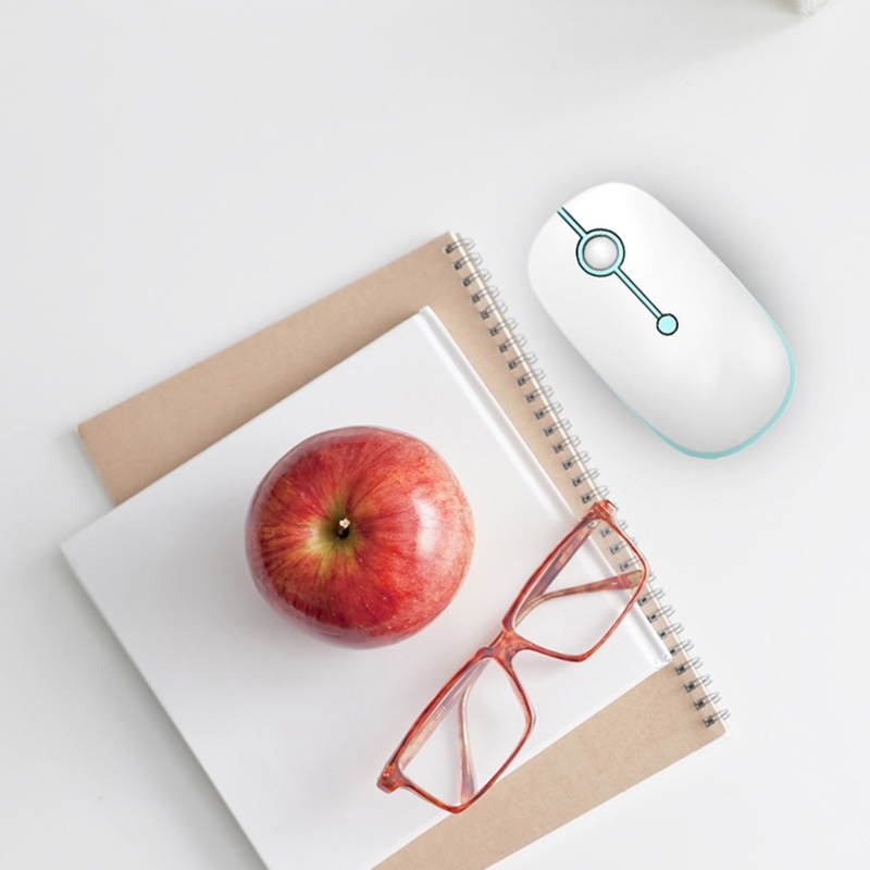 Portable Ultra Thin Wireless Gaming Office Mouse with USB Receiver PC Accessory