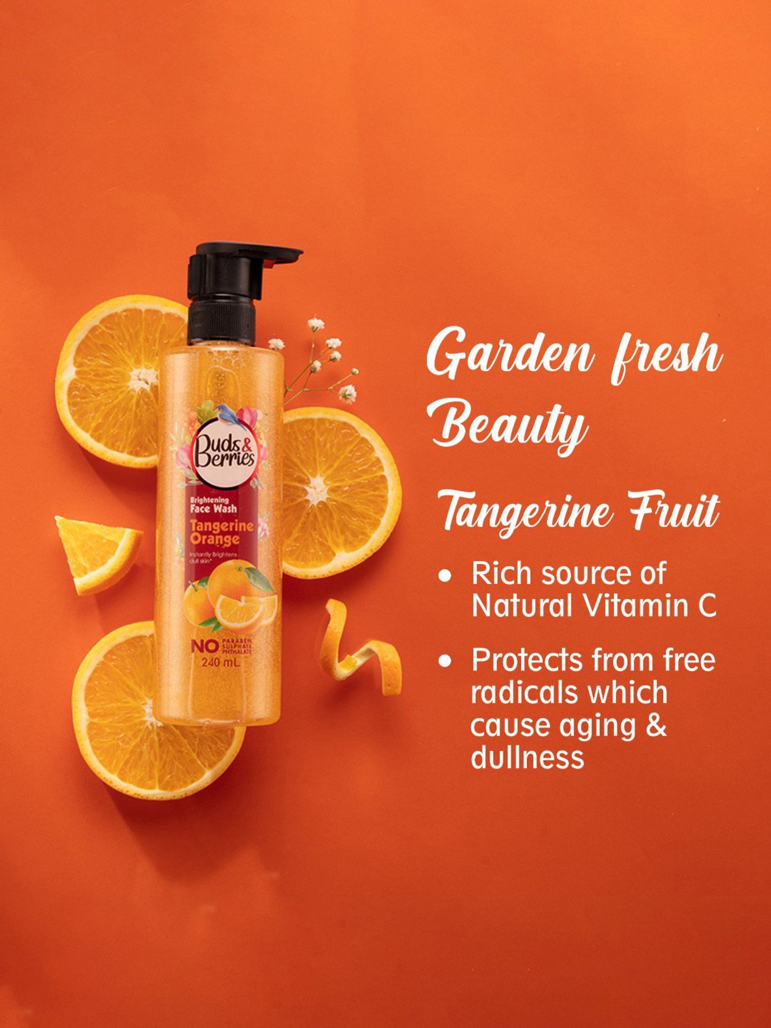 Buds & Berries Tangerine Orange Brightening Face Wash - 240 ml
