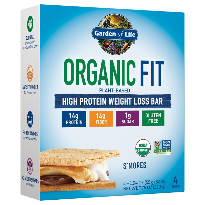 Garden of Life Organic Vegan Fit Protein Bar - S'mores - 4pk
