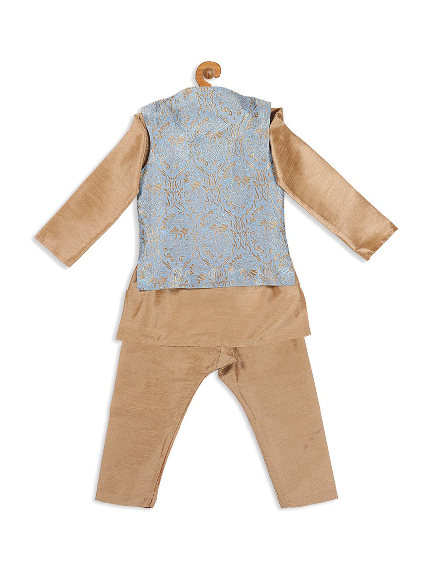 VASTRAMAY SISHU Rose Gold & Grey Self Kurta Set