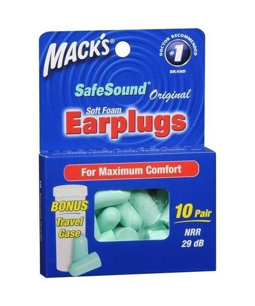 Macks 360000 Ear Care Safesound Earplugs - 10 Pair