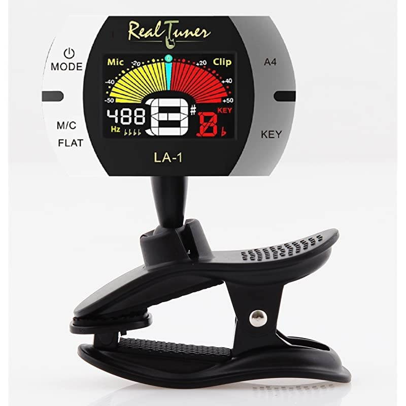 Tuner Chromatic Clipon Tuner for Guitar Bass Violin Ukulele Banjo Brass and Woodwind Instruments Bright Full Color Display Extra Mic Function A4 Pitch Calibration Transposition