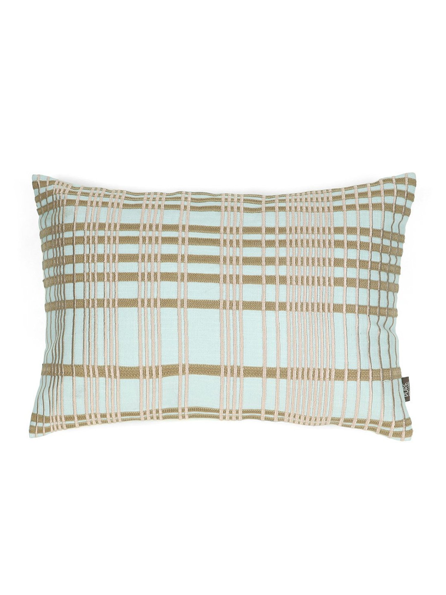 Pure Home and Living Blue Cotton Embroidery Cushion Covers