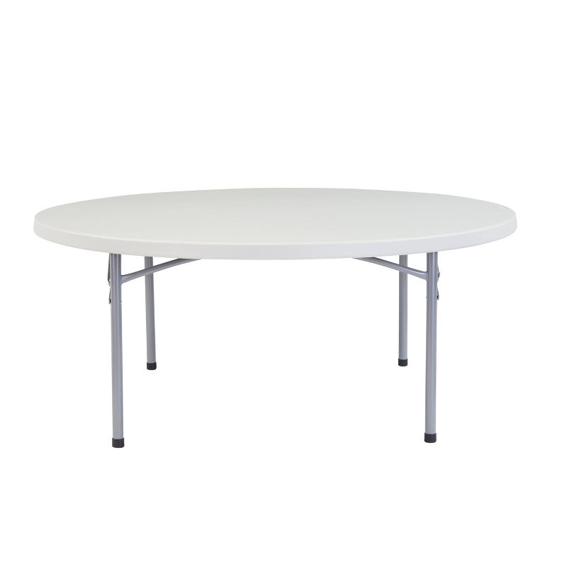 71" Heavy Duty Round Folding Table Speckled Gray - Hampton Collection