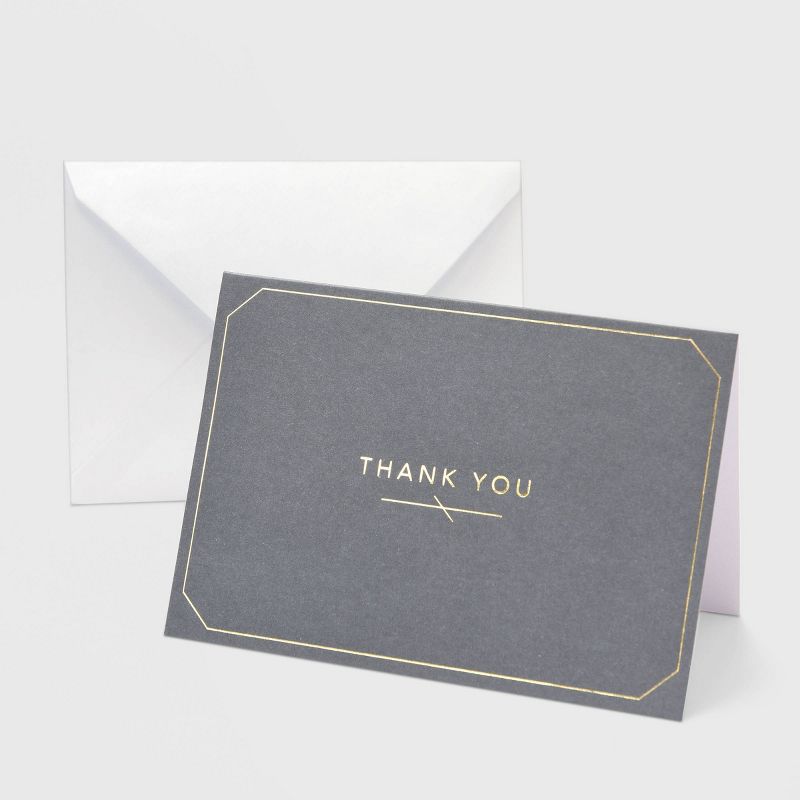 50ct "Thank You" Gray with Foil Border Card