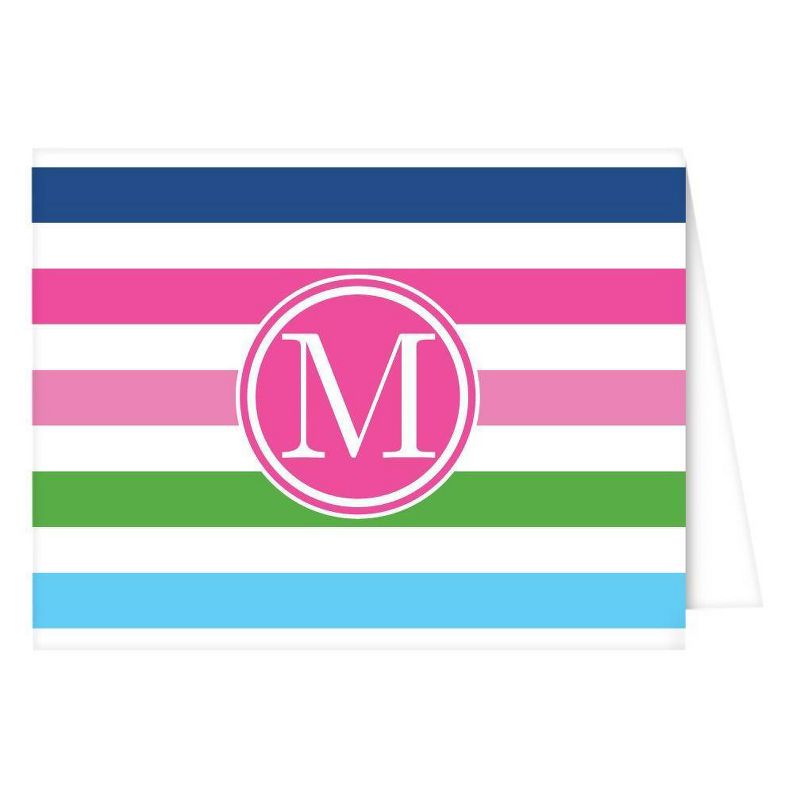 Folded Notes - Preppy Stripe Monogram - M