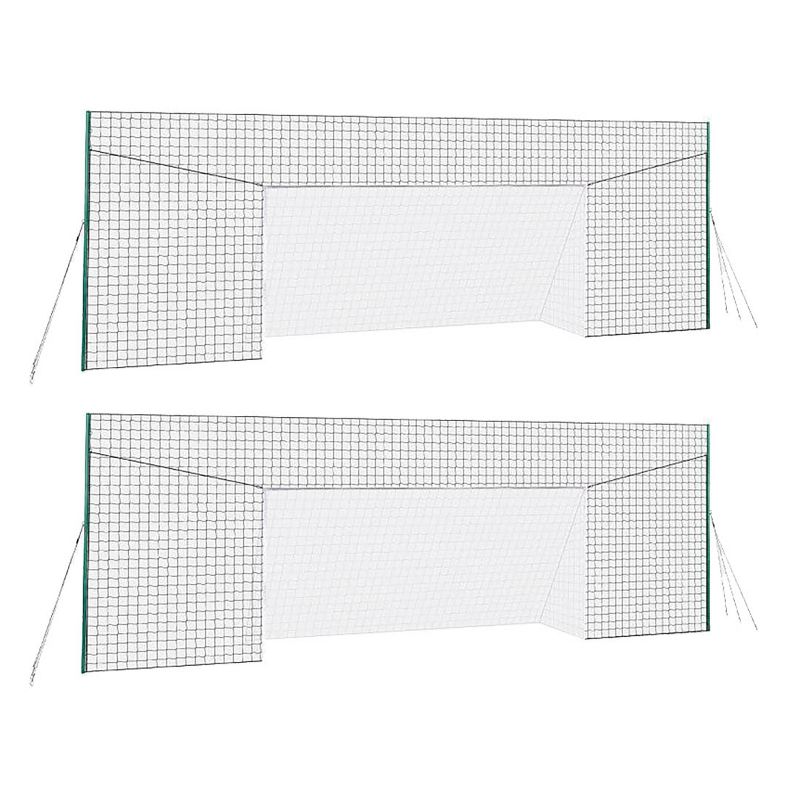 Open Goaaal JX-OGFL2 Adjustable Soccer Practice Net Rebounder Backstop with Training Goal, Large Size (2 Pack)