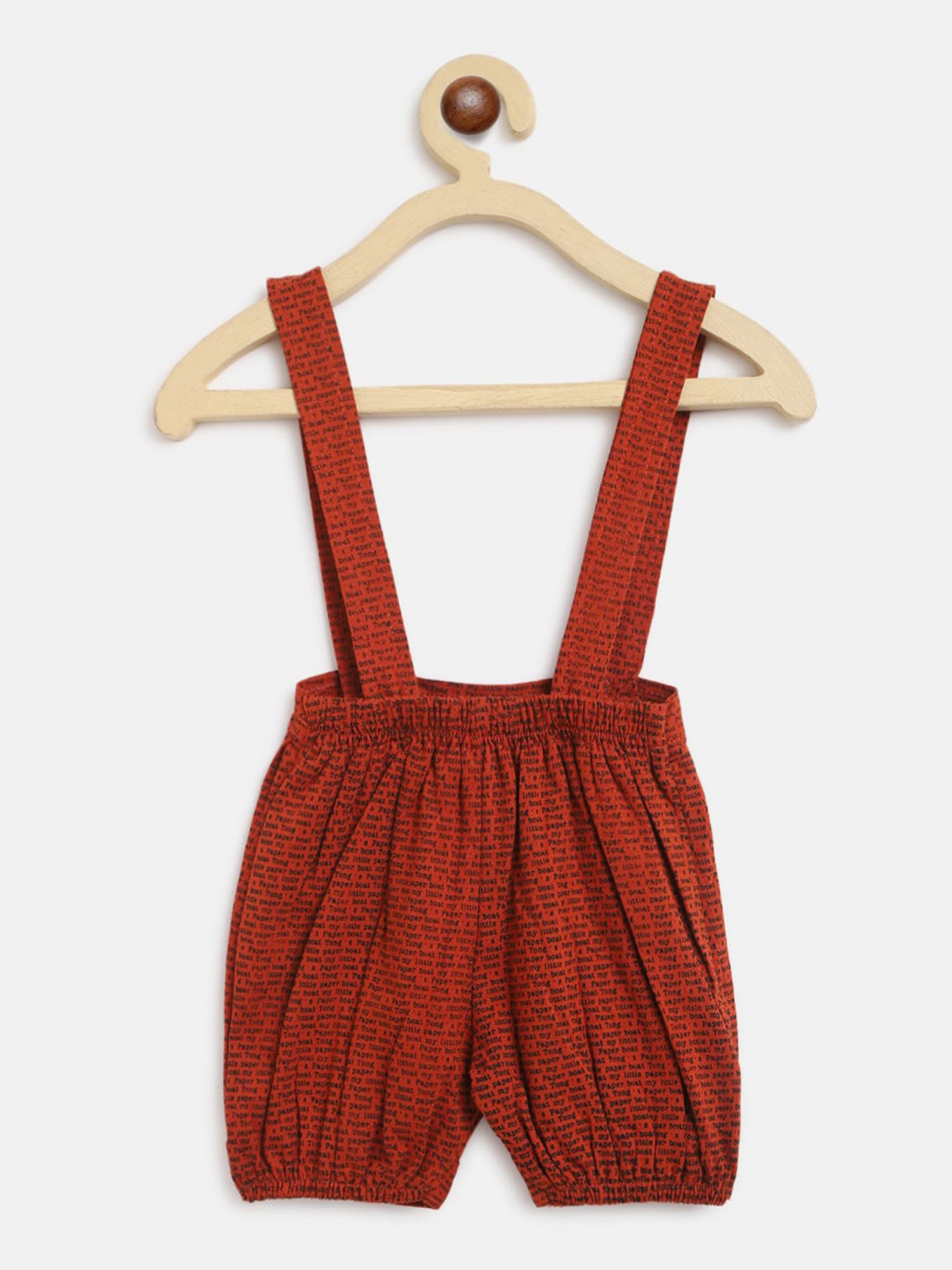 Li'l Tomatoes Kids White & Red Printed T-Shirt with Dungaree