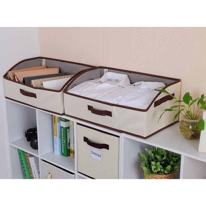 StorageWorks 2pk Low Front Polyester Storage Bin Natural