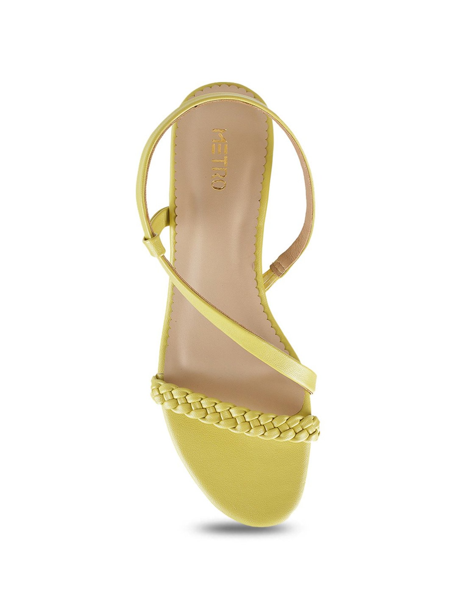 Metro Women's Yellow Sling Back Sandals