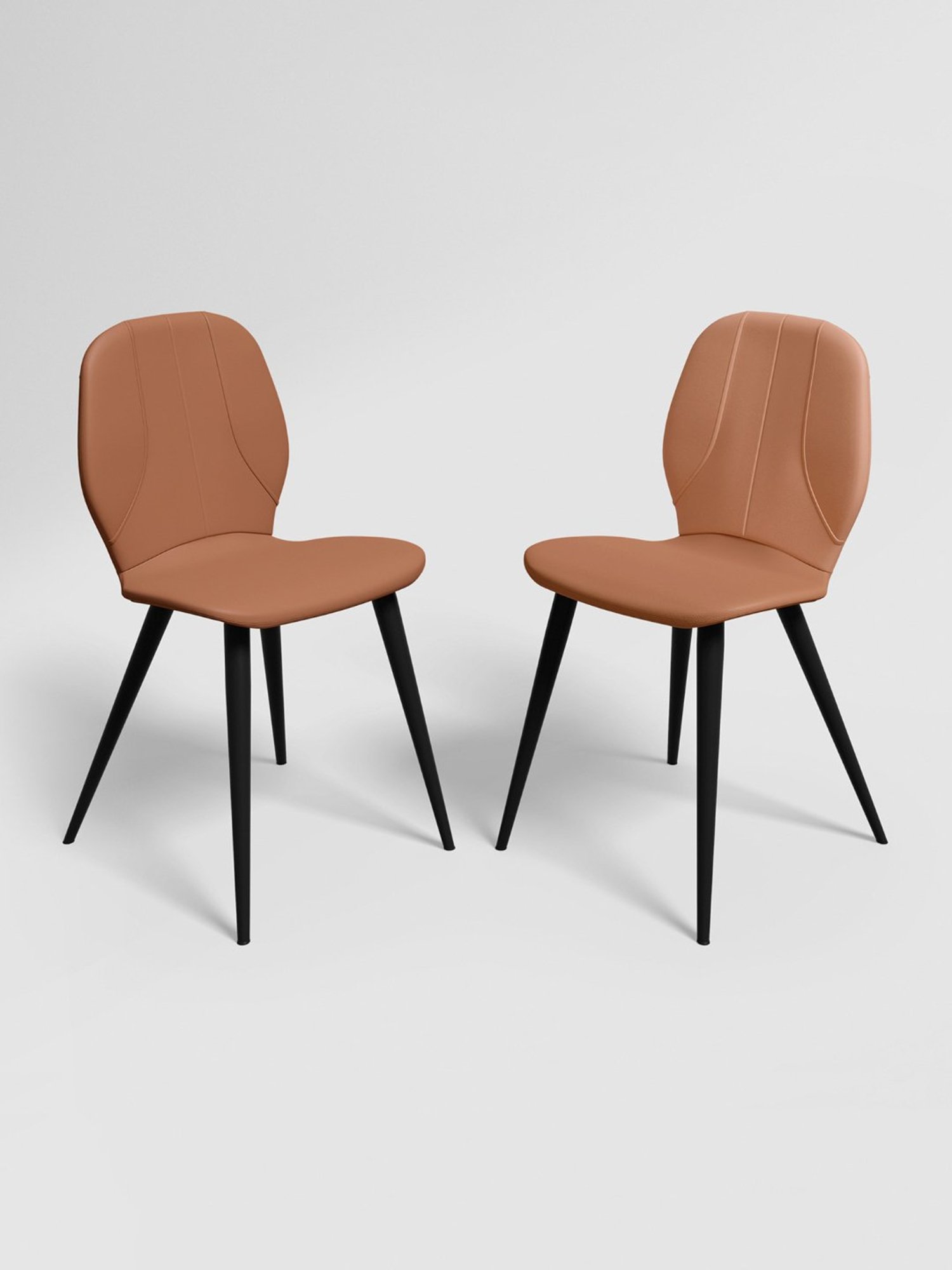 Durian Elanor Modern Brown & Beige Premium Leatherette Dining Chair