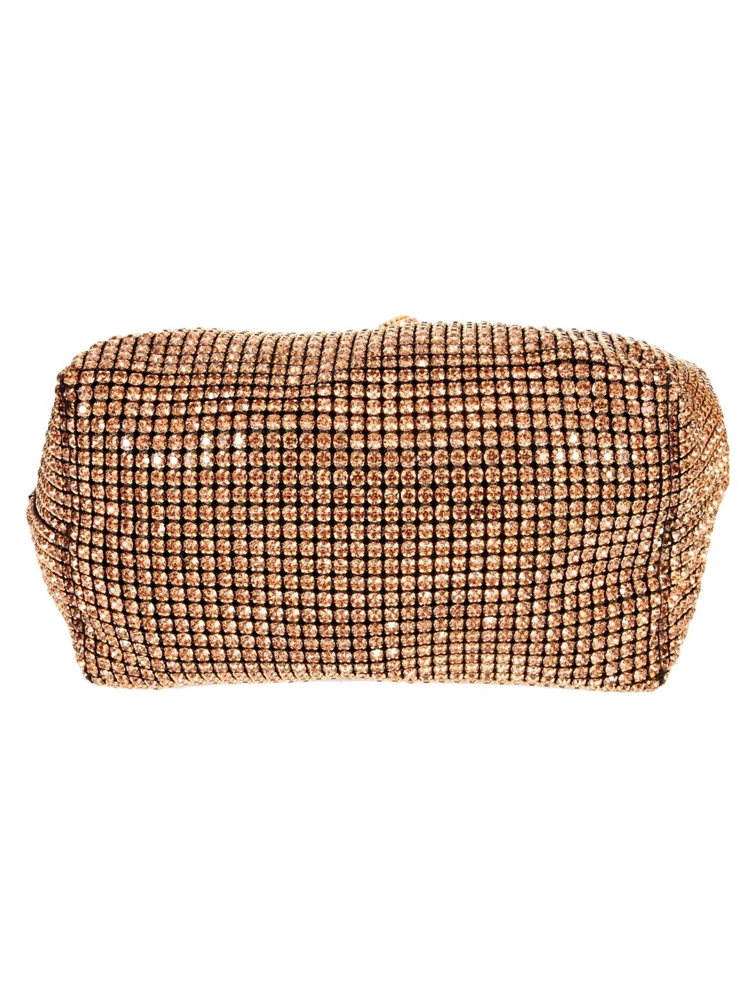 SASSORA RIM Gold Leather Embellished small Handbag